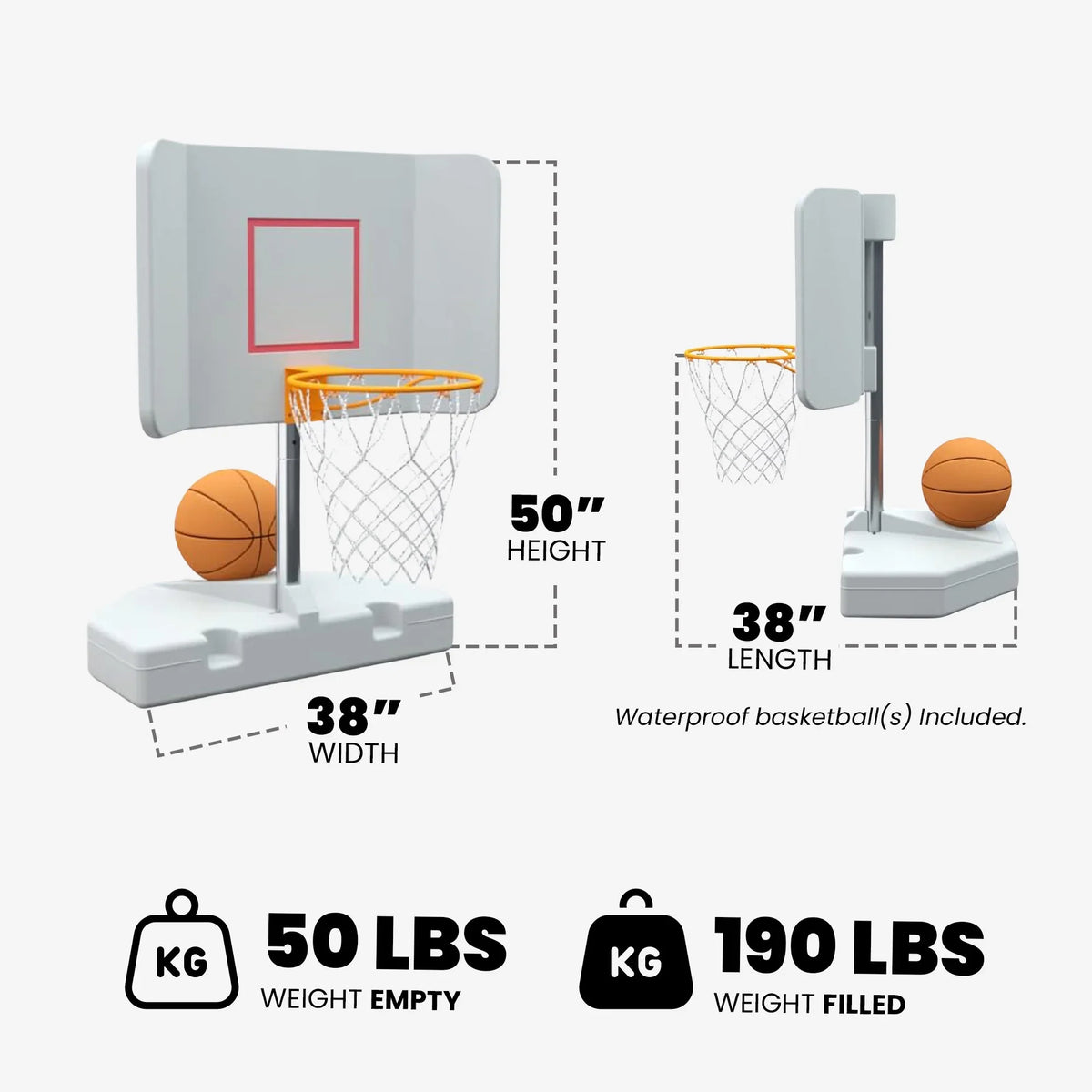 Pool Shot Wing It Freestanding Basketball Hoop, White. Good Ideas 15 in