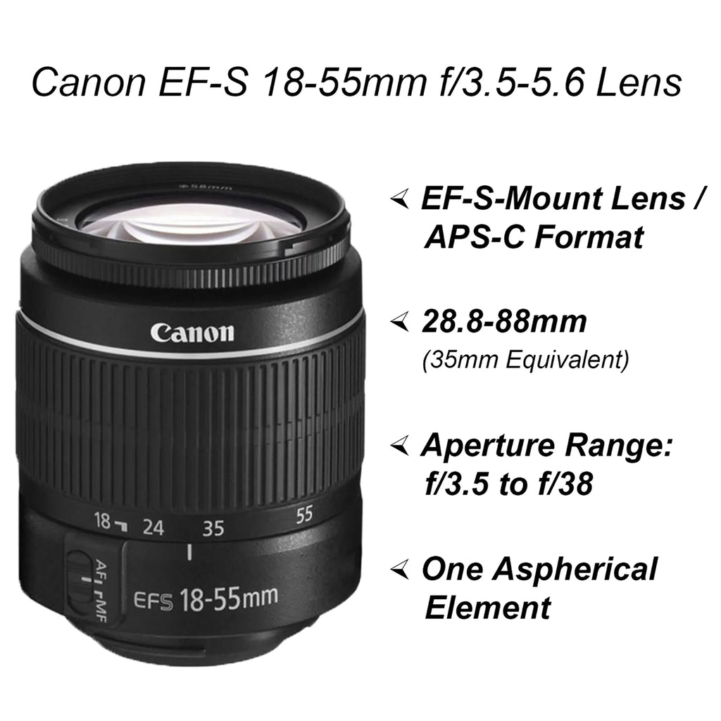 EOS Rebel T100 / 4000D DSLR Camera with 18-55mm Lens, SanDisk 32GB Memory, Tripod, Backpack and ZeeTech Bundle
