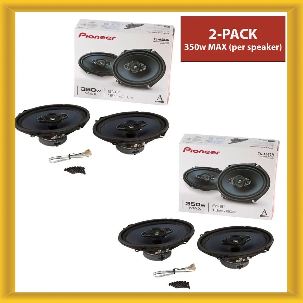 Pioneer TS-A683R 4 Way 350 Watt Max Power Coaxial Vehicle Speakers Pack of 2