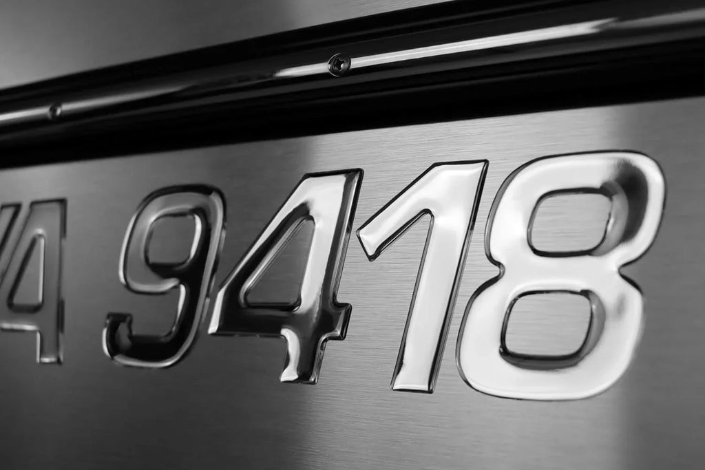 vessel & Jetski Registration Numbers - Domed/Raised Decal (16 Pcs) Plain Chrome/SURF Series Font Style
