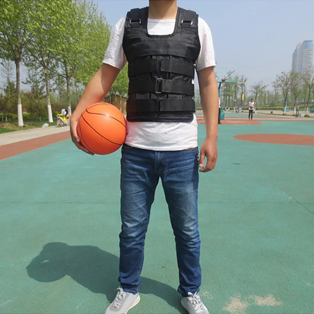 Load (Empty). Adjustable Weighted Vest Weight Jacket Oxford Exercise Weight Loading Cloth Strength Training 50kg Max