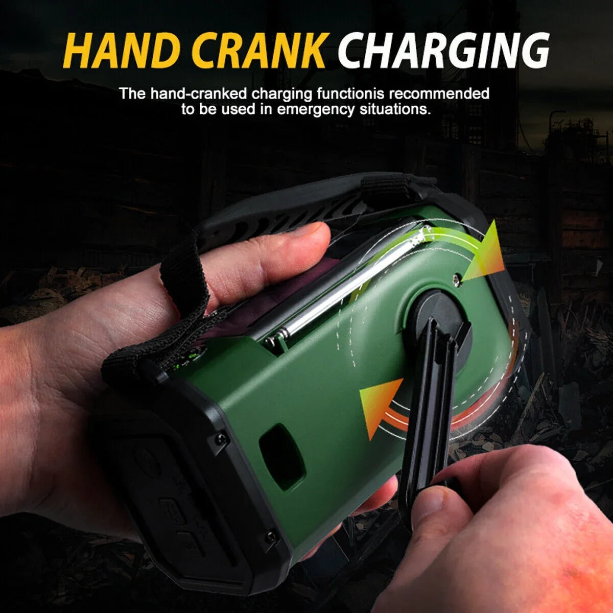 10000mAh Emergency Solar Hand Crank climate Radio Power Bank Charger with Flashlight