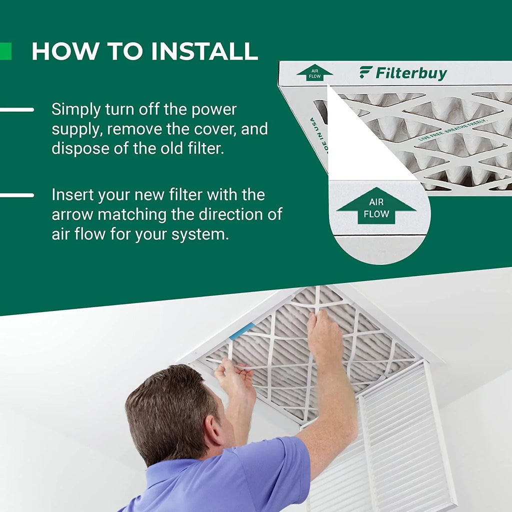 Filterbuy 14x18x1 MERV 8 Pleated HVAC AC Furnace Air Filters (6-Pack)
