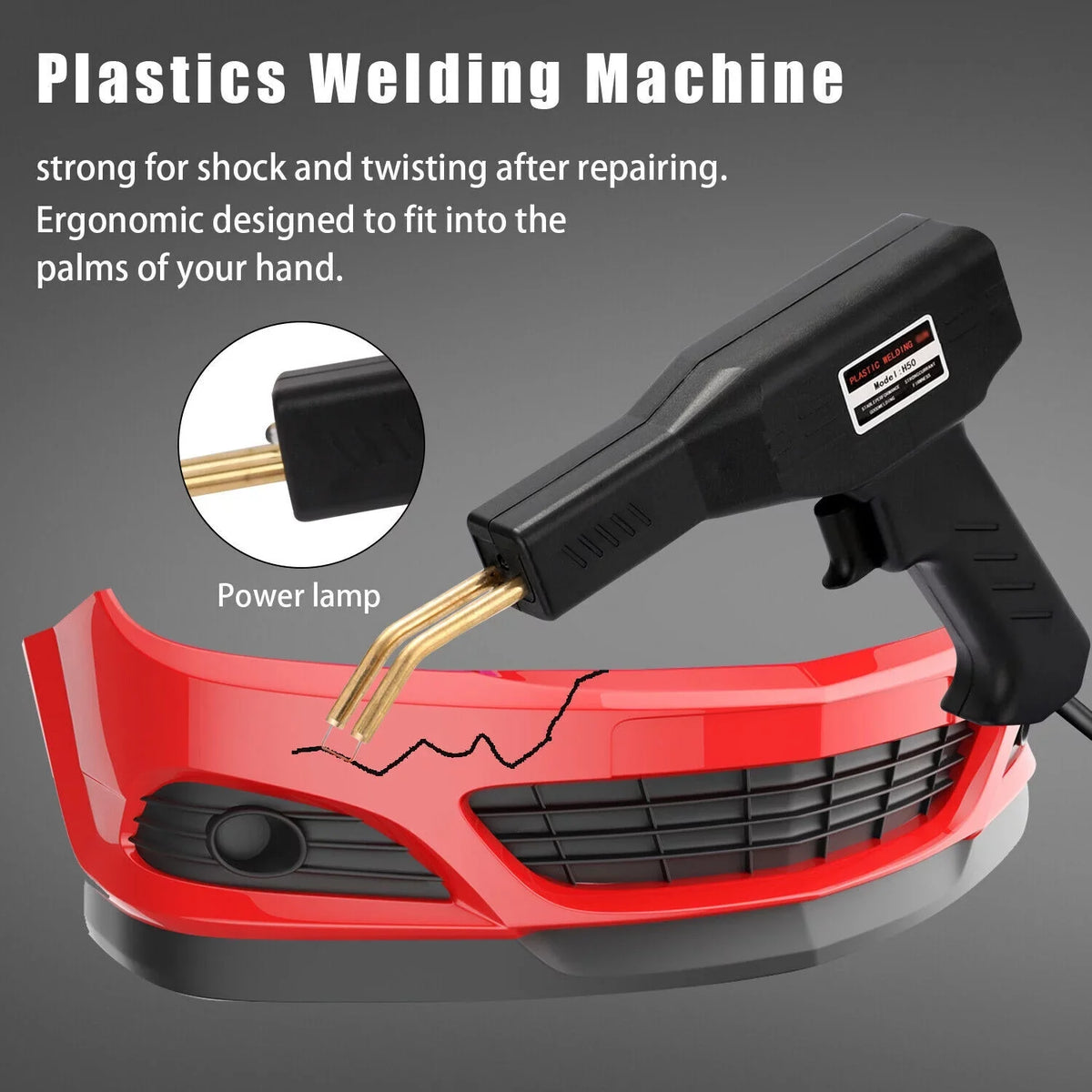 Car Bumper Repair Plastic Welder Kit Hot Stapler Welding Gun Machine 600 Staples