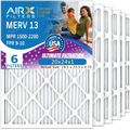 20x24x1 Air Filter MERV 13 Comparable to MPR 1500 - 2200 & FPR 9 Electrostatic Pleated Air Conditioner Filter 6 Pack HVAC AC Premium USA Made 20x24x1 Furnace Filters by AIRX FILTERS WICKED CLEAN AIR.