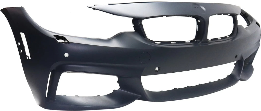 Front BUMPER shield appropriate For  4-SERIES 2014-2018 Primed with M Sport Line with HLW PDC Sensor Holes/IPAS/Cam Conv/Coupe/HB - CAPA