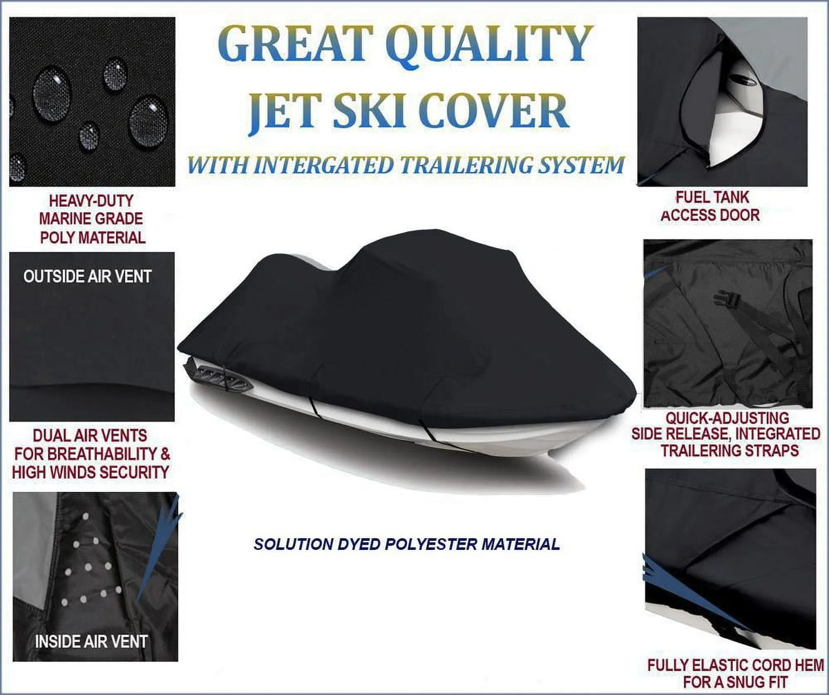 BLACK 600 DENIER JetSki wrap matching for Bombardier Sea Doo Sea-Doo SP 1993 1994 1995 1996 1997 1998 Watercraft Jet Ski PWC wrap 1 Seater