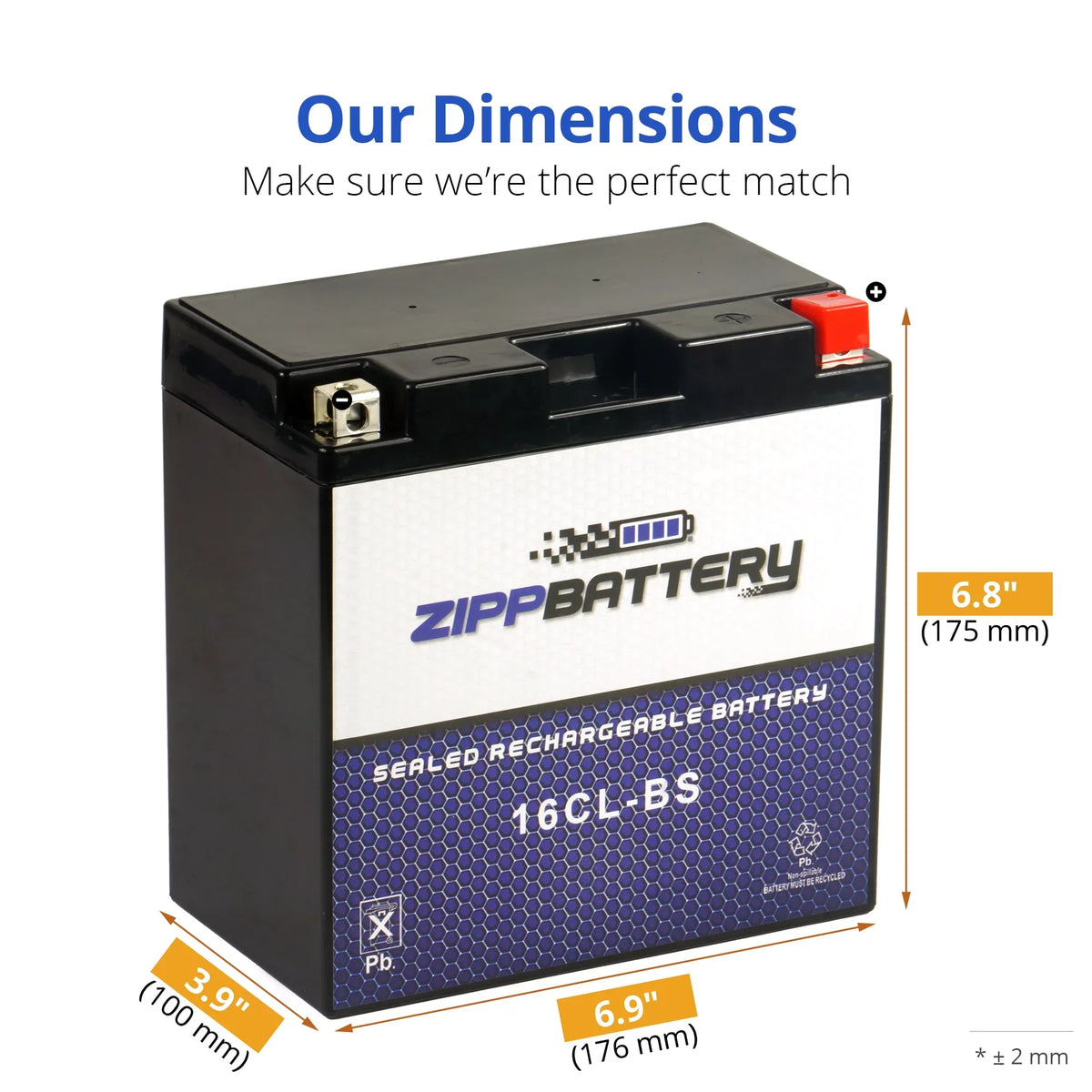 Zipp Battery Yb16cl-bs Jet Ski Battery for Polaris All Models All Cc All Years