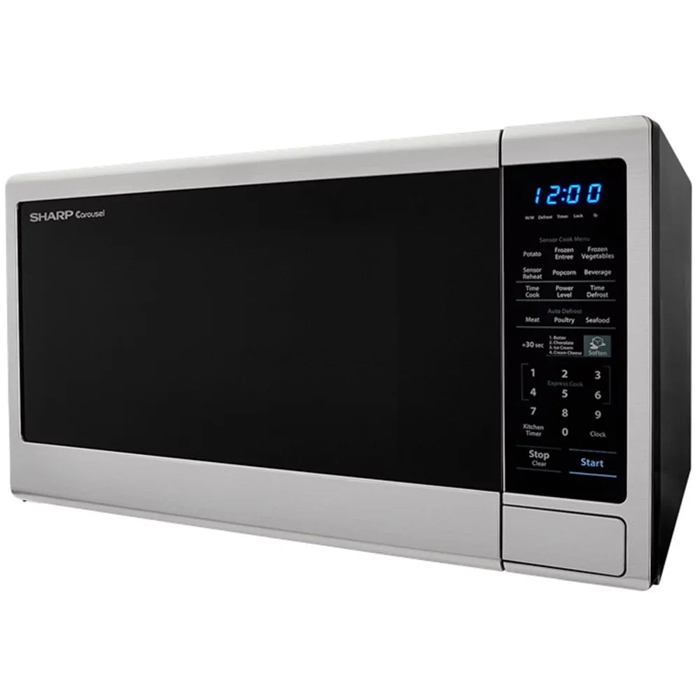 Ft, 1100 W - Black, Stainless Steel. Sharp Carousel SMC1843CM Microwave Oven Freestanding 1.8 cu