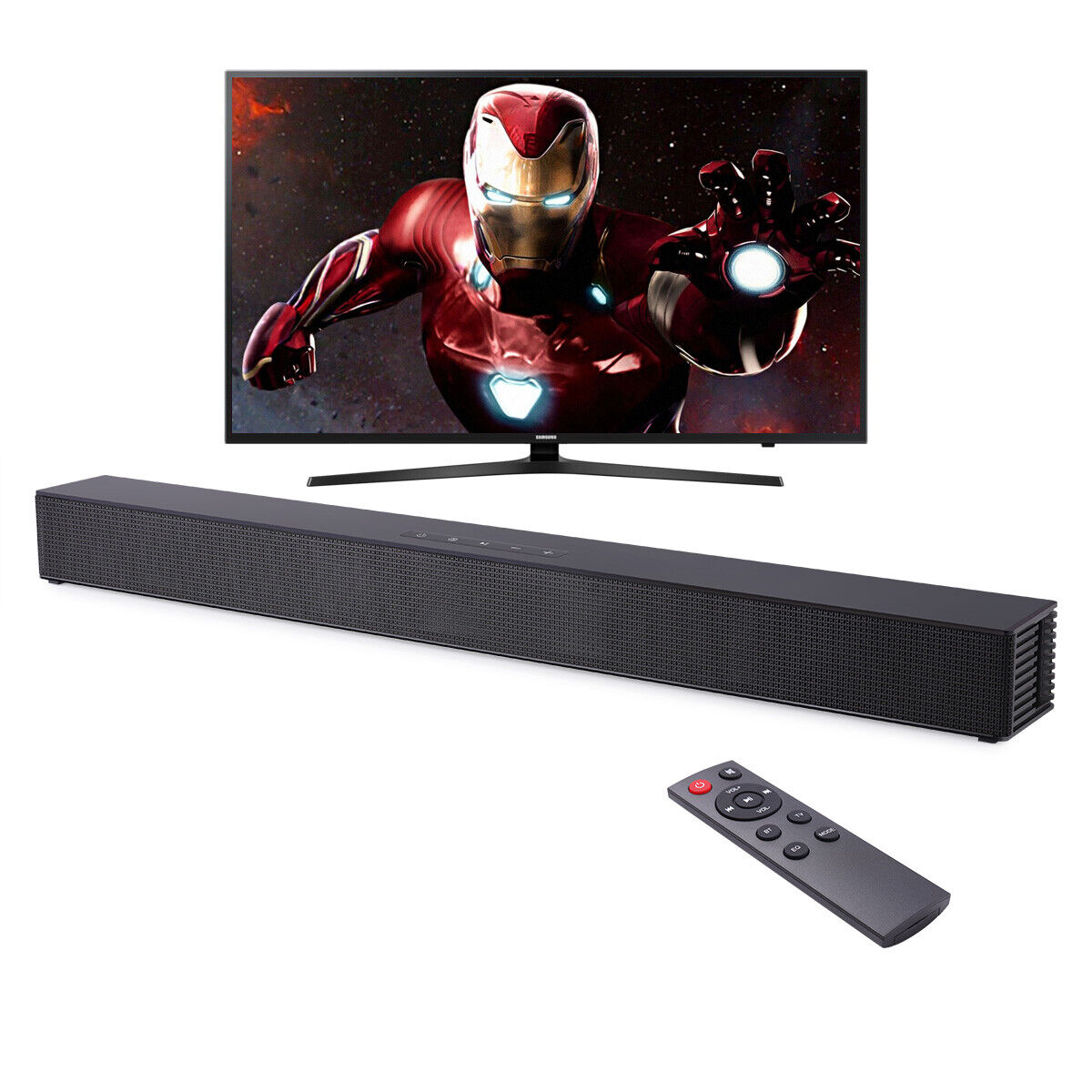 CJC Sound Bars for TV PC Gaming Monitor Sound Bar with Bluetooth 5.0/HDMI ARC/AUX/USB Bass Adjustable Wall Mountable