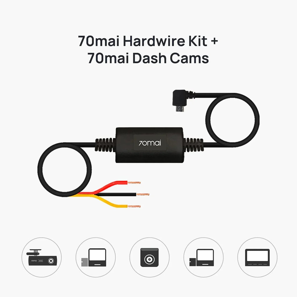 Hardwire Kit, 10ft ro USB for Car Dash Cams, 12V-30V to 5V/2.4A, Low Voltage Protection, 24 Hour Parking