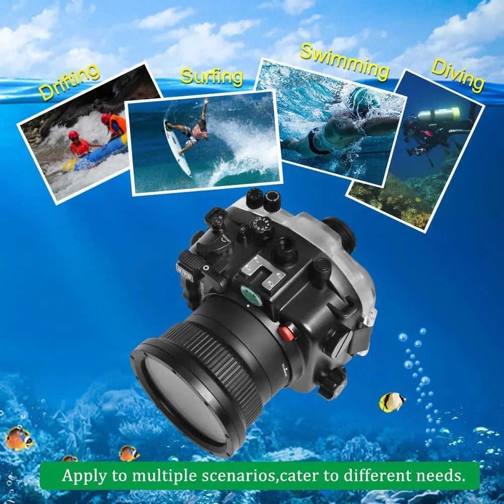 Seafrogs [40M/130FT] Underwater Housing Waterproof Case w/ 6 Inch Dome Port Kit for  A7R IV A7R4 ILCE-7R IV suitable with  FE 16-35mm F/4 28-70mm F3.5-5.6, 12-24mm F4 G Lens-Black