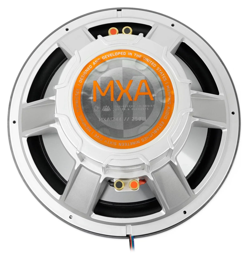 Memphis Audio MXA1244 12" 500 Watt LED Dual 4-Ohm Marine Subwoofer vessel Sub