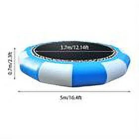 DENEST 17-ft Inflatable liquid Trampoline Swimming Pool Lake Bounce Floating Island moisture Sport Blue Max Capacity 400kg/ 880lbs