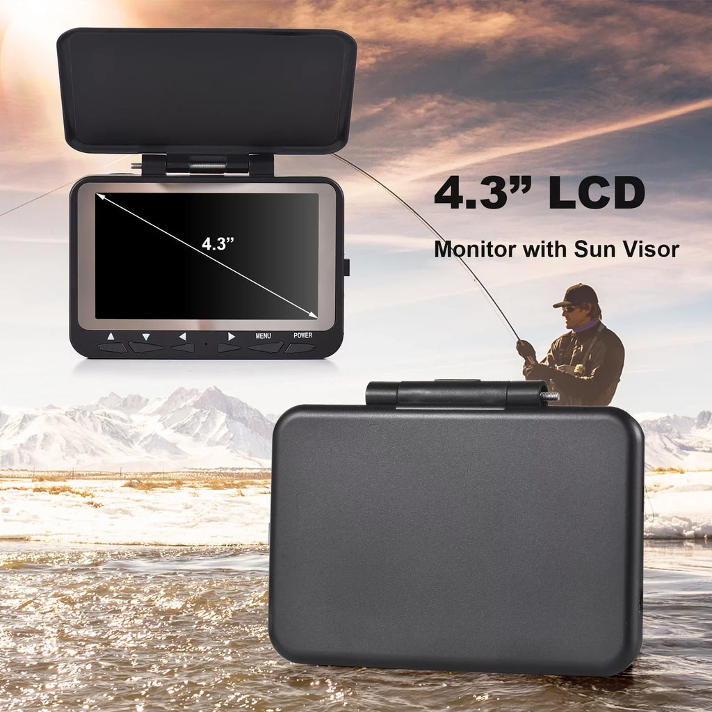 Dcenta 15M/30M 1200TVL Underwater Fishing Camera Fish Finder 4.3'' LCD  8PCS IR LED Night Vision Camera for Ice ship Fishing