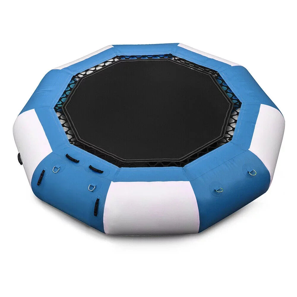 DENEST 17-ft Inflatable liquid Trampoline Swimming Pool Lake Bounce Floating Island moisture Sport Blue Max Capacity 400kg/ 880lbs