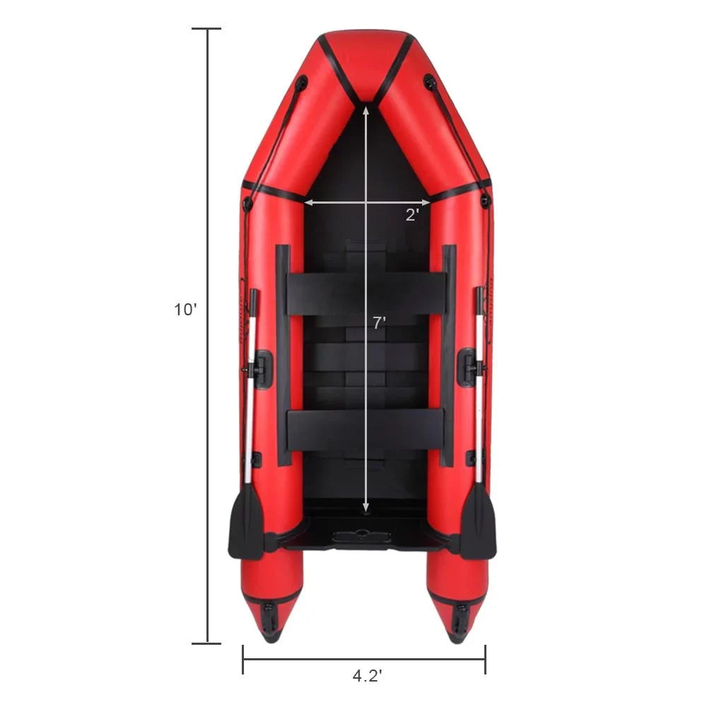 Campingsurvivals 10ft PVC Inflatable Fishing Assault craft Red