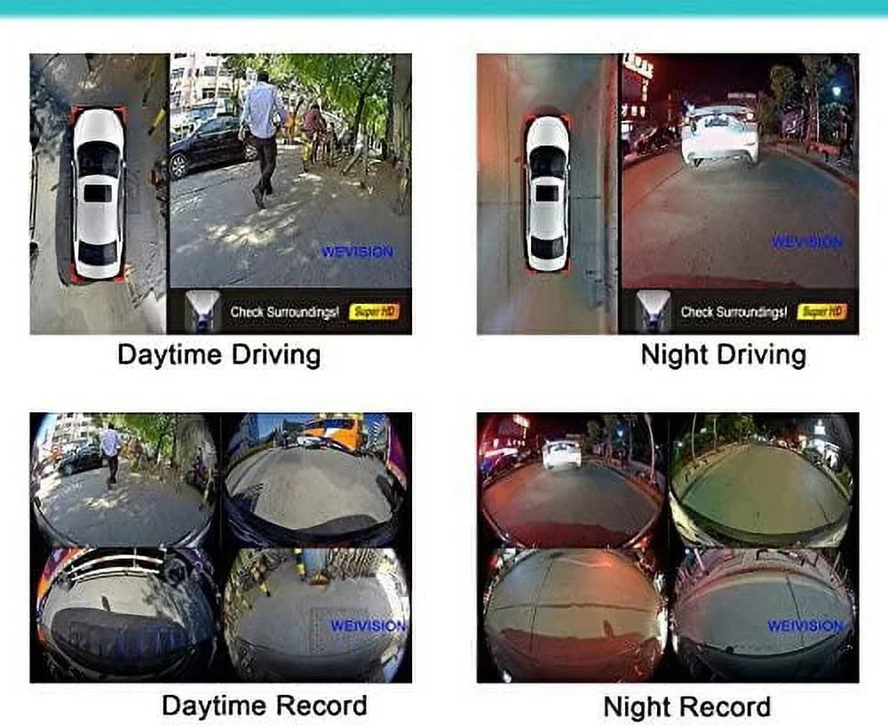 Weivision Universal 360 Degree Bird View System Car DVR Record Panoramic View All Round Rear View Camera System for All Car