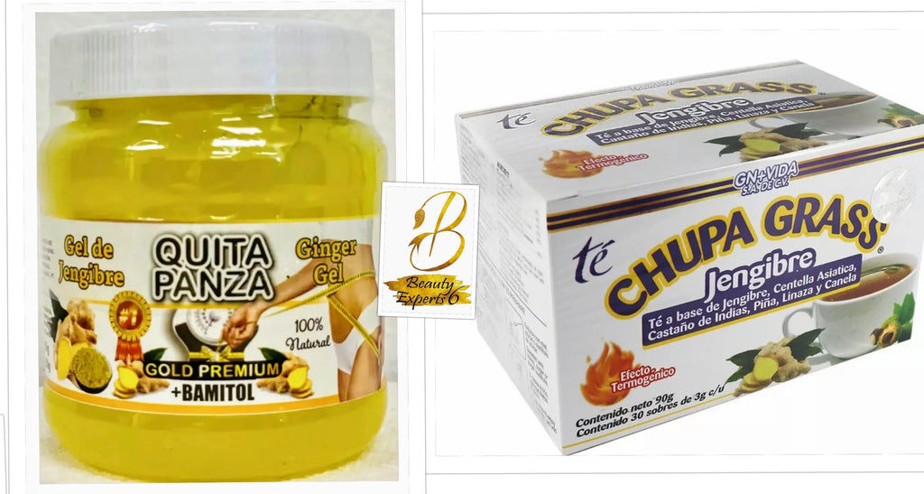 Quita Panza GEL para chupar la panza + Chupa grass TE (30Bags)  excelente para bajar tallas y quemar grasa.