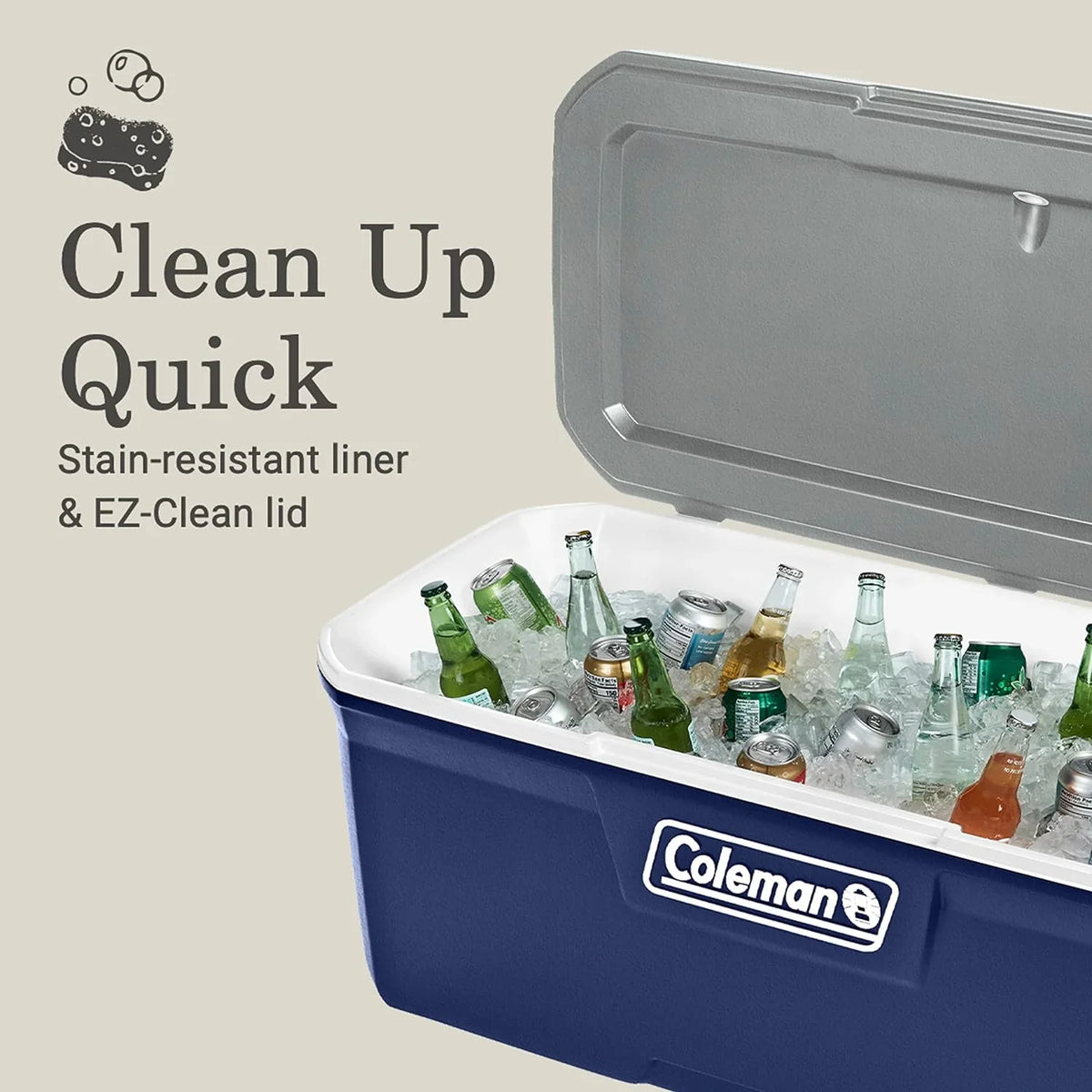 YANPO 316 Series Insulated Portable Cooler with Heavy Duty Handles, Leak-Proof Outdoor Hard Cooler Keeps Ice for up to 5 Days, outstanding for Beach, Camping, Tailgating, Sports, & More