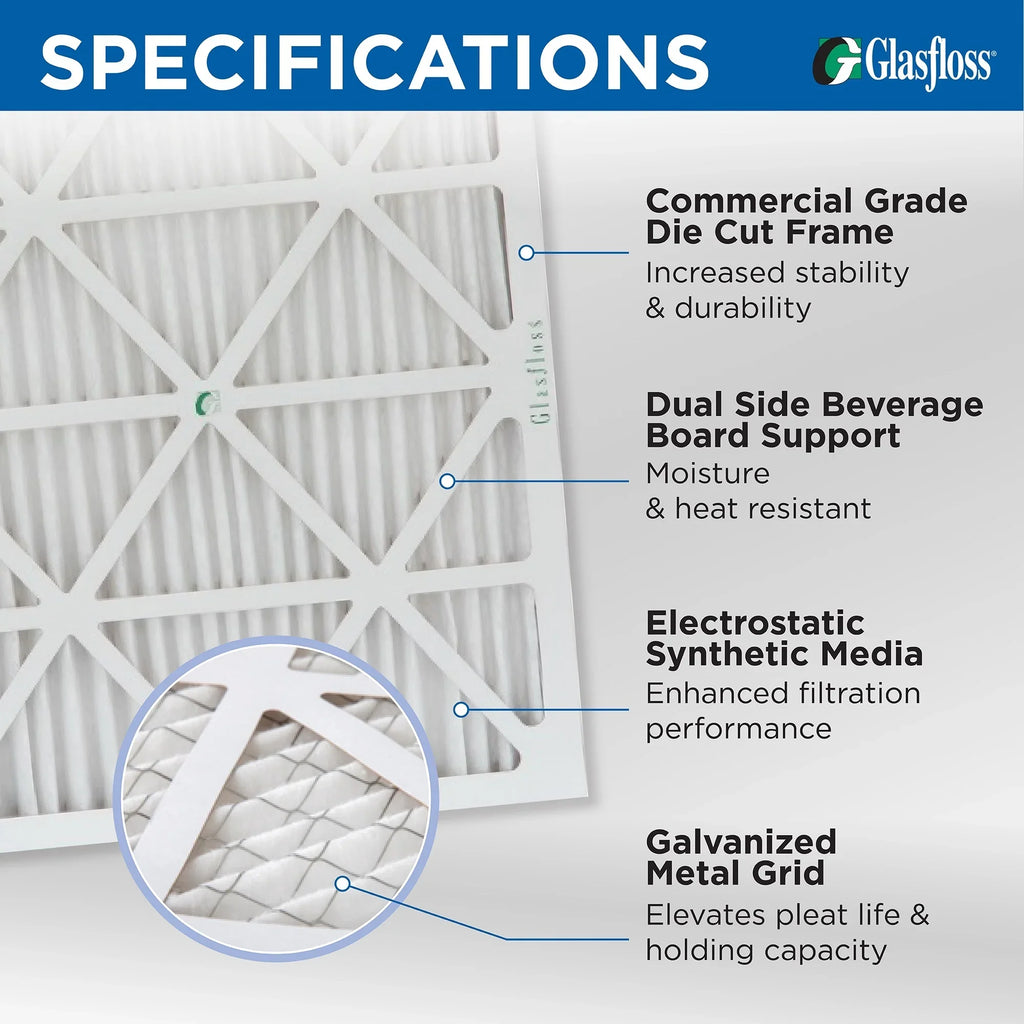 Actual Size: 11-1/2 x 11-1/2 x 7/8. 12 Pack of 12x12x1 MERV 13 Pleated Air Filters by Glasfloss
