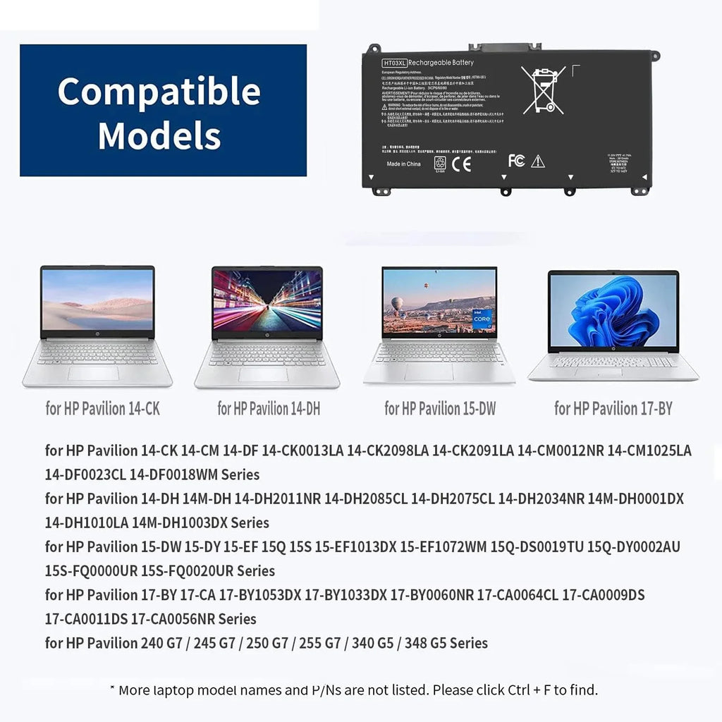 41.7Wh HT03XL L11119-855 Laptop y for  Pavilion 14-CE 14-CK 14-DQ 15-CS 240 245 G7 14-CK0001LA 14-CK0061ST