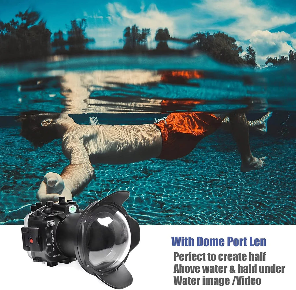 Seafrogs [40M/130FT] Underwater Housing Waterproof Case w/ 6 Inch Dome Port Kit for  A7R IV A7R4 ILCE-7R IV suitable with  FE 16-35mm F/4 28-70mm F3.5-5.6, 12-24mm F4 G Lens-Black