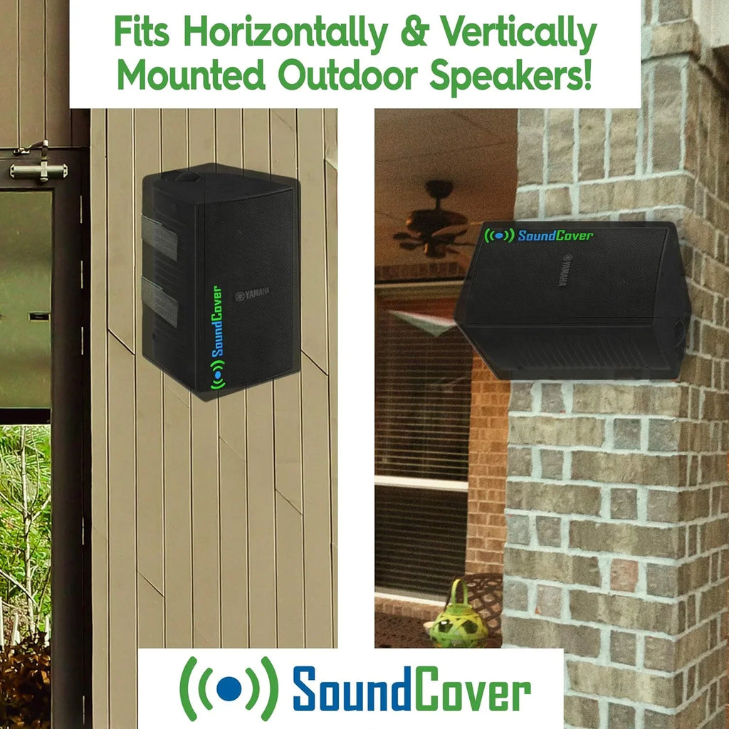 Outdoor Speaker Covers: Black, Medium Size (H 13.6" x W 7.9" x D 8.9"), suitable with Yamaha AW294, Definitive Technology AW 5500, Polk Audio Atrium 6, Yamaha AW350, and  251