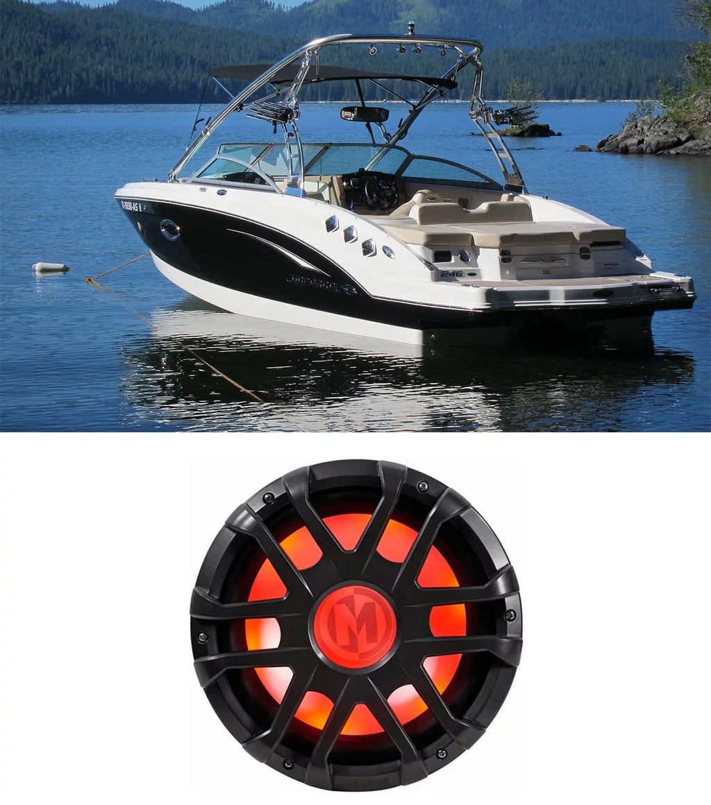 Memphis Audio MXA1244 12" 500 Watt LED Dual 4-Ohm Marine Subwoofer vessel Sub