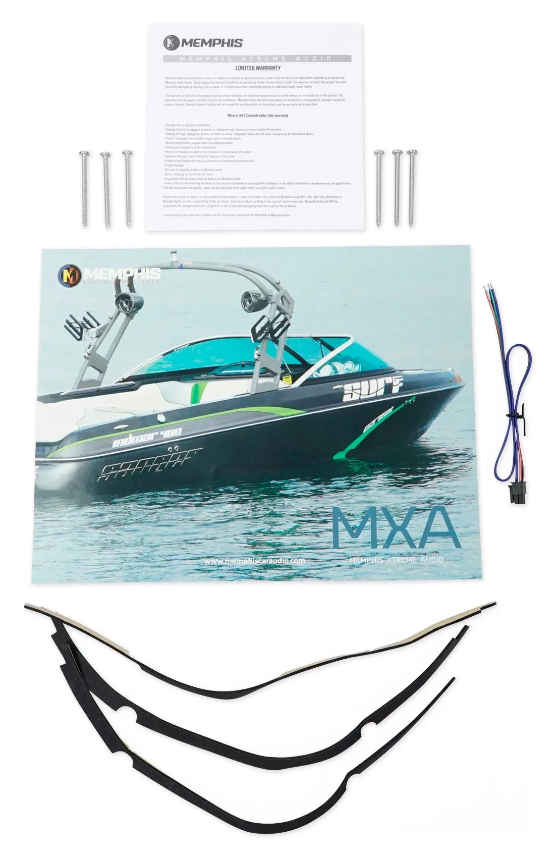 Memphis Audio MXA1244 12" 500 Watt LED Dual 4-Ohm Marine Subwoofer vessel Sub