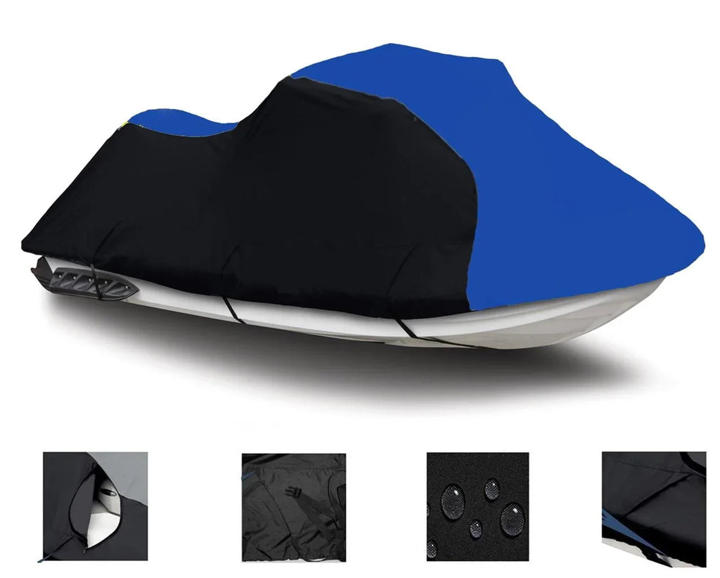 BLACK / BLUE HEAVY-DUTY, PWC 600D JET SKI wrap appropriate for Sea Doo Sea-Doo Bombardier GTX 4-TEC VTCE 2003 2004 2005