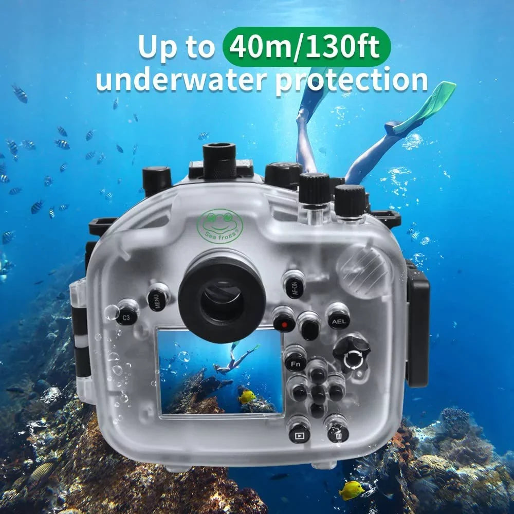 Seafrogs [40M/130FT] Underwater Housing Waterproof Case w/ 6 Inch Dome Port Kit for  A7R IV A7R4 ILCE-7R IV suitable with  FE 16-35mm F/4 28-70mm F3.5-5.6, 12-24mm F4 G Lens-Black