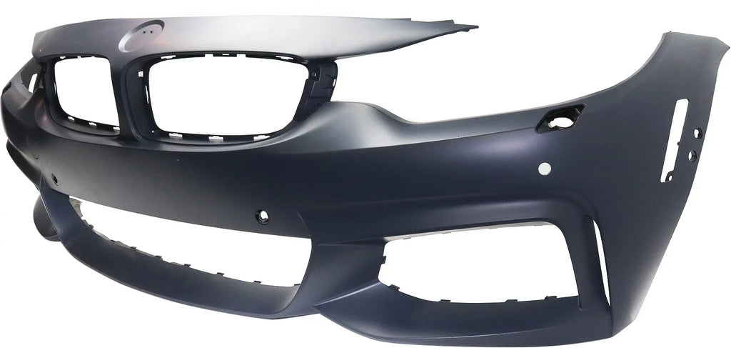 Front BUMPER shield appropriate For  4-SERIES 2014-2018 Primed with M Sport Line with HLW PDC Sensor Holes/IPAS/Cam Conv/Coupe/HB - CAPA
