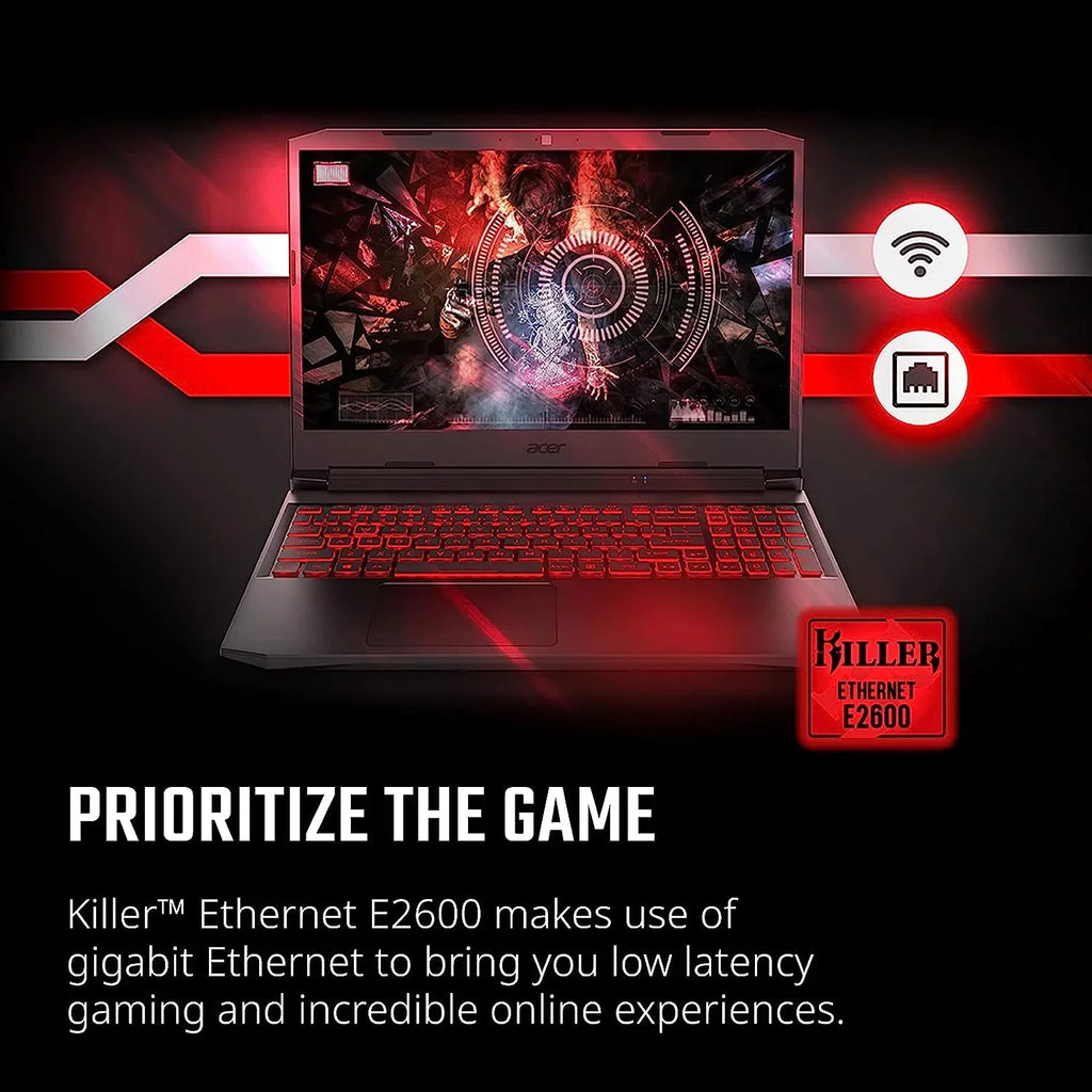 Nitro 5 15.6-Inch 144hz IPS Gaming Laptop + High superior 6ft HDMI Cable + LCD Screen Cleaner + Wired Stereo Gaming Headset + Gaming Controller- Carbon Black