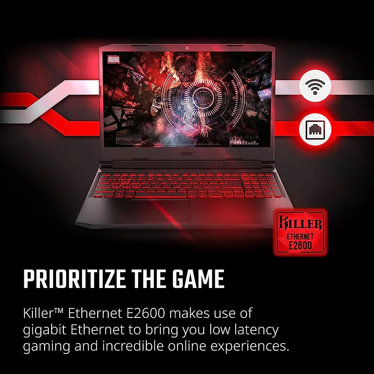 Nitro 5 15.6-Inch 144hz IPS Gaming Laptop + High superior 6ft HDMI Cable + LCD Screen Cleaner + Wired Stereo Gaming Headset + Gaming Controller- Carbon Black