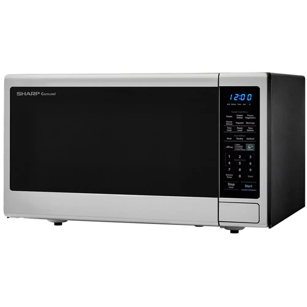 Ft, 1100 W - Black, Stainless Steel. Sharp Carousel SMC1843CM Microwave Oven Freestanding 1.8 cu