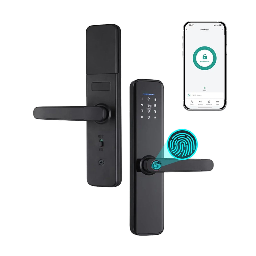 Dcenta WAFU Smart Lock Fingerprint Door Lock with Handle Deadbolt Key Attributes suitable with APP