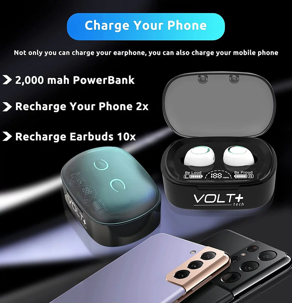Wireless V5.1 PRO Earbuds suitable with  Galaxy Note 10/Plus/Lite/+/5G/Note10 IPX3 BlueTooth Touch Waterproof / Sweatproof / Noise Reduction with Mic (White)