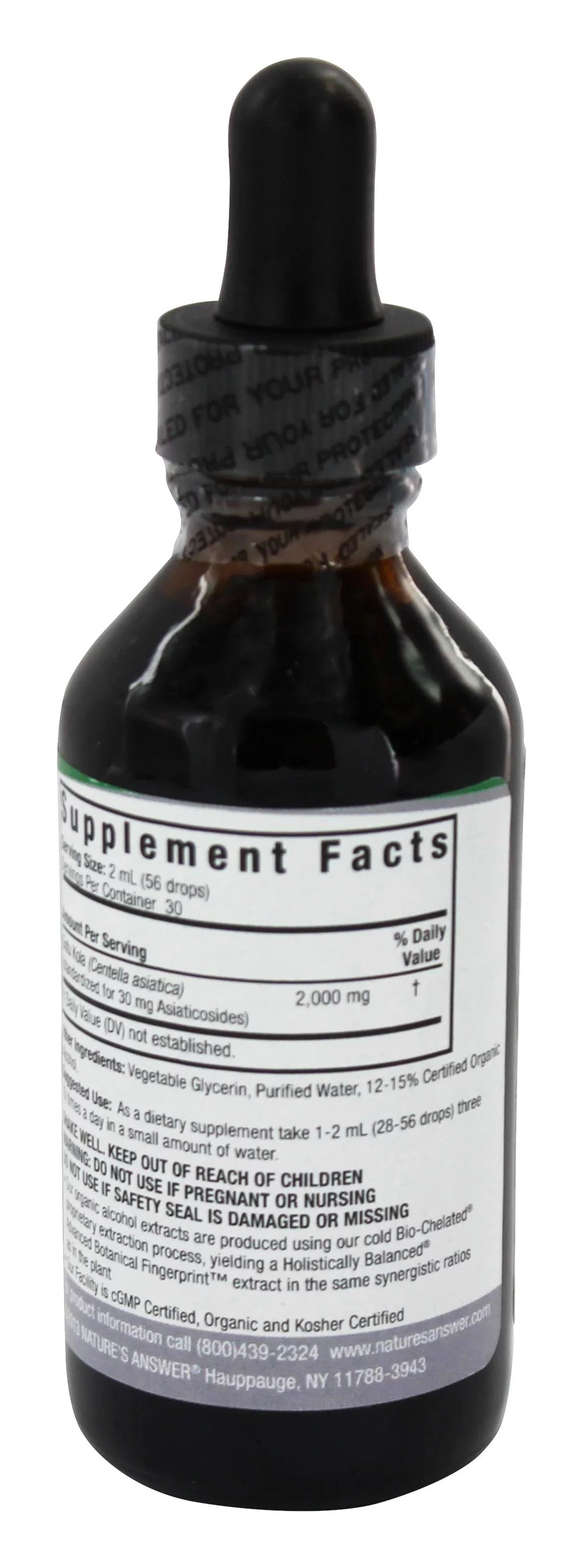 oz.. Nature's Answer - Gotu Kola Herb Organic Alcohol - 2 fl