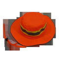 ORH-FB-L-XL High Vis Ranger Style Full Brimmed Hats, Orange with Lime Contrast Binding & Silver Reflective Tape, Large & Extra Large