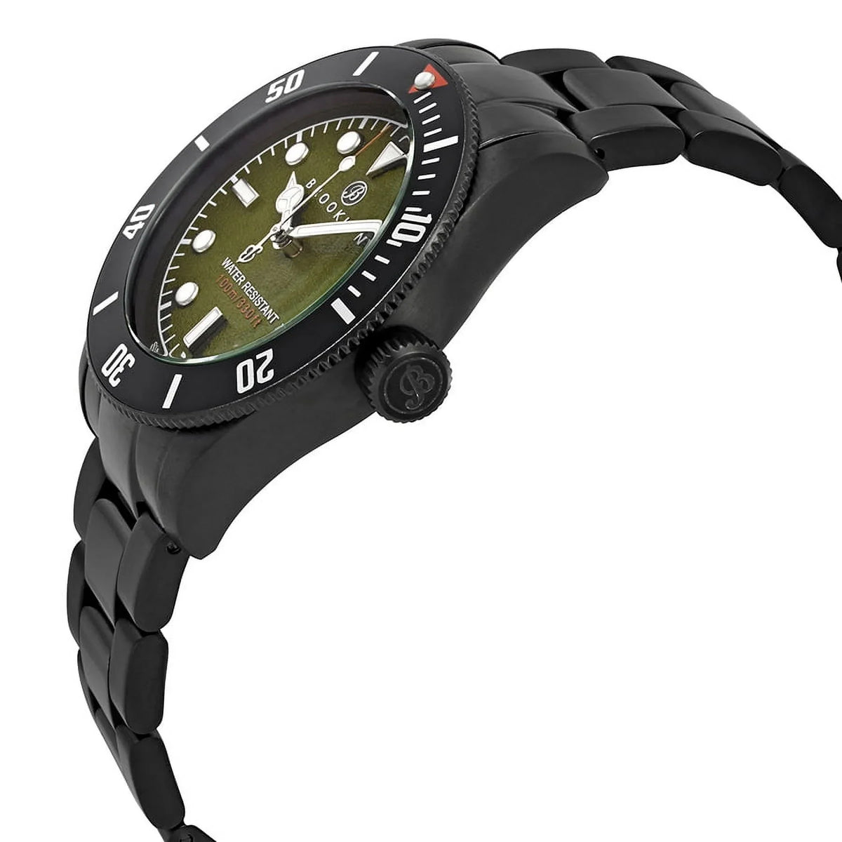 Black Eyed Pea Green Dial Men's Watch 306-D-88-BB-BLK. Brooklyn Watch Co