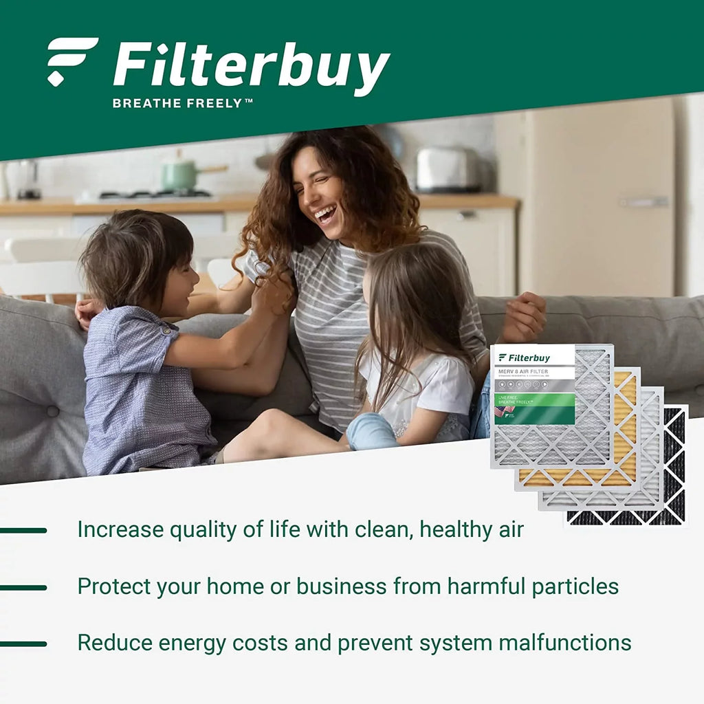 Filterbuy 14x18x1 MERV 8 Pleated HVAC AC Furnace Air Filters (6-Pack)
