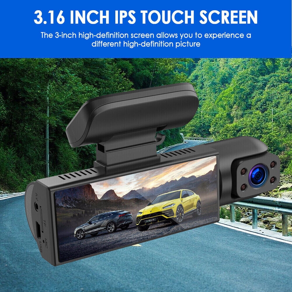 Jahyshow Car DVR Dash Cam Video Recorder G-Sensor Dual Lens Front 1080P w/ Inside Camera