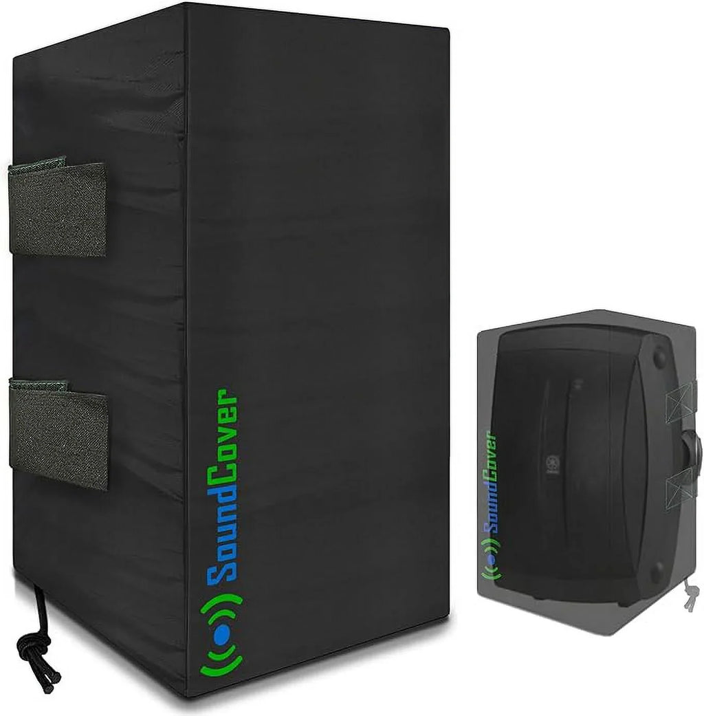 Outdoor Speaker Covers: Black, Medium Size (H 13.6" x W 7.9" x D 8.9"), suitable with Yamaha AW294, Definitive Technology AW 5500, Polk Audio Atrium 6, Yamaha AW350, and  251