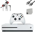 Pre-Owned  Xbox One S 500GB White Gaming Console + Gaming Earbuds With Microphone BOLT AXTION Bundle