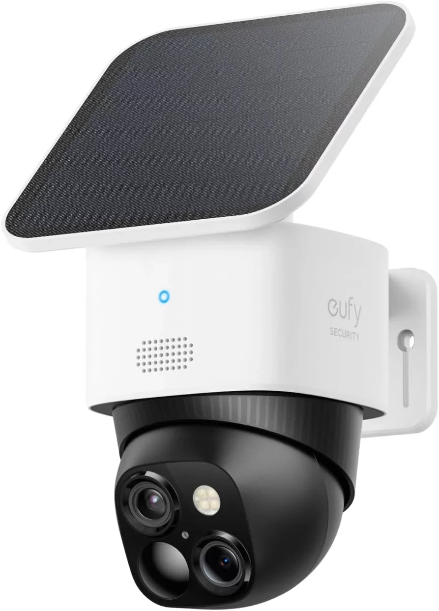 eufy Security SoloCam S340, Solar Security Camera, Wireless Outdoor Camera, 360° Surveillance, No Blind Spots, 2.4 GHz Wi-Fi, No Monthly Fee, HomeBase S380 suitable