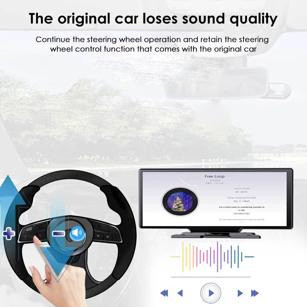 Jahy2Tech 2K Wireless 10.26'' Touch Screen Dual Channel Wifi Car DVR Dash Camera Android Auto ".