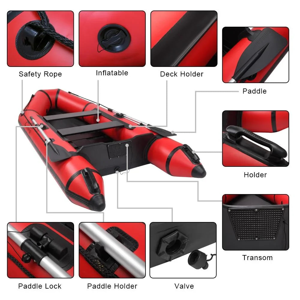 Campingsurvivals 10ft PVC Inflatable Fishing Assault craft Red