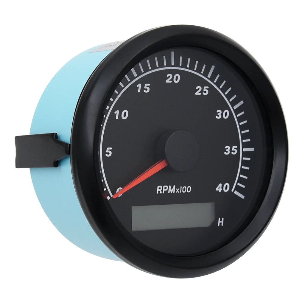 Geloo Marine Tachometer Hour Meter Waterproof Tachometer Gauge 0-4000RPM 85mm for Car craft Truck RV