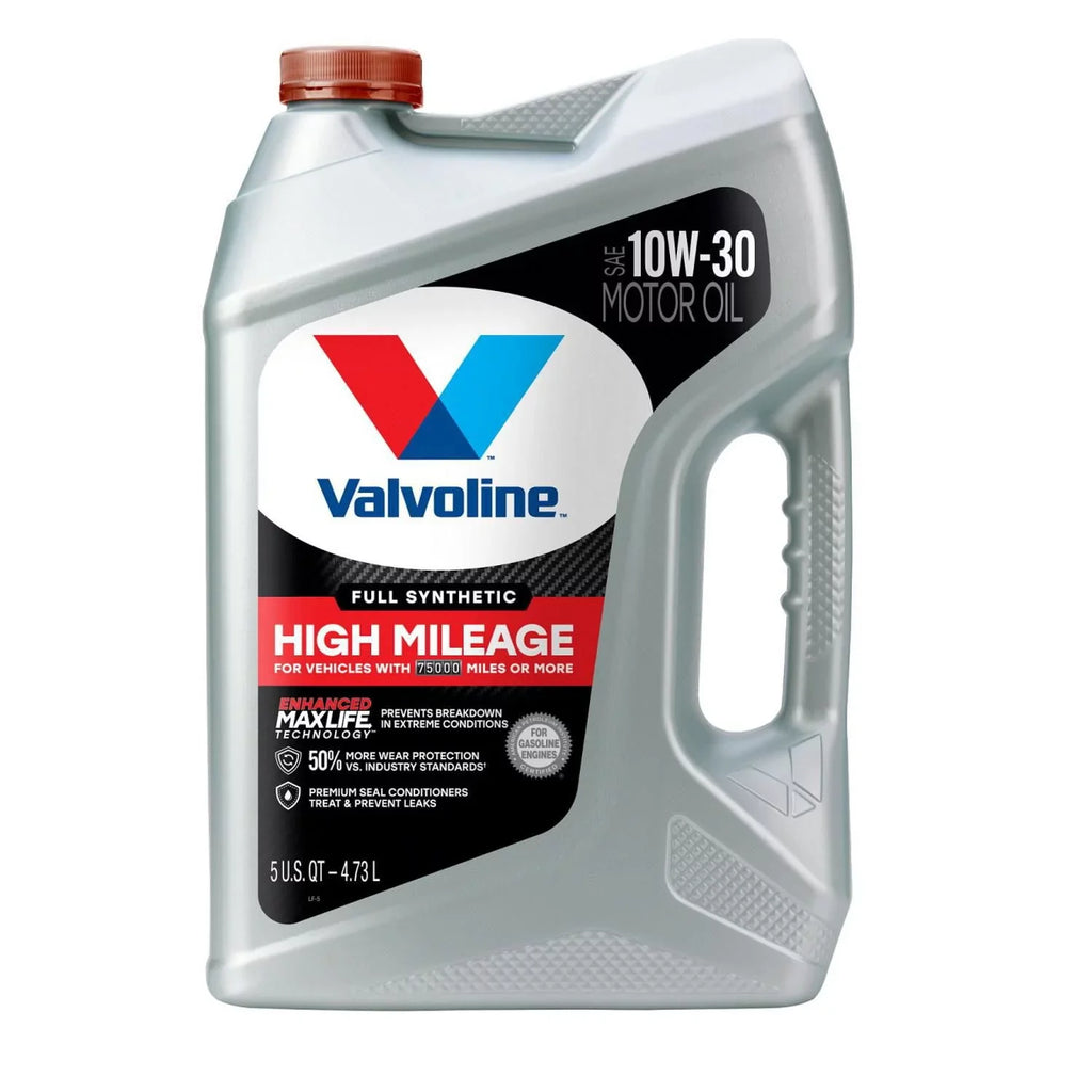 Valvoline Full Synthetic High Mileage Motor Oil, 10W-30 - EZ Pour Bottle, 5 Quart Jug, sold by each